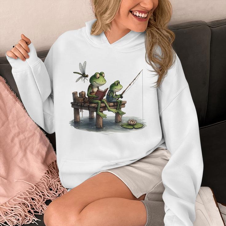 Frog Toad Fishing Vintage Classic Book Frog Unisex Hoodie