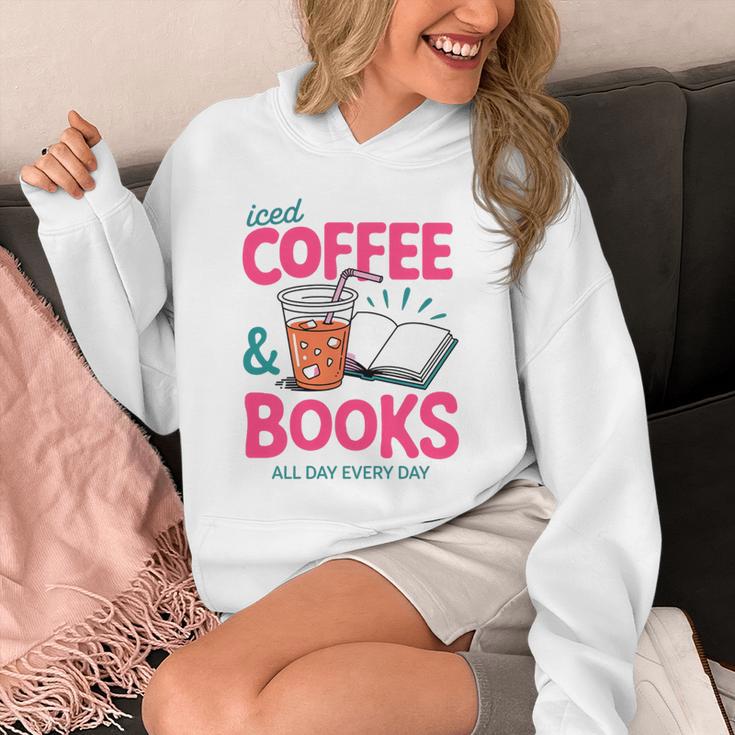 Iced Coffee & Books Reading Lover Trendy Summer Premium Tri-Blend Unisex Hoodie
