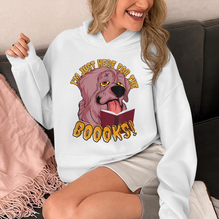 I'm Just Here ForThe BOOOKS Zombie Dog Reading a Book Men Women Kids Unisex Hoodie I'm Just Here ForThe BOOOKS Zombie Dog Reading a Book Men Women Kids Unisex Hoodie