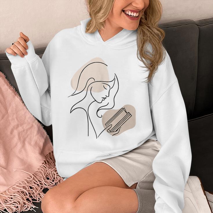 Line Art Abstract Minimalist Minimal For Book Lover Women Unisex Hoodie