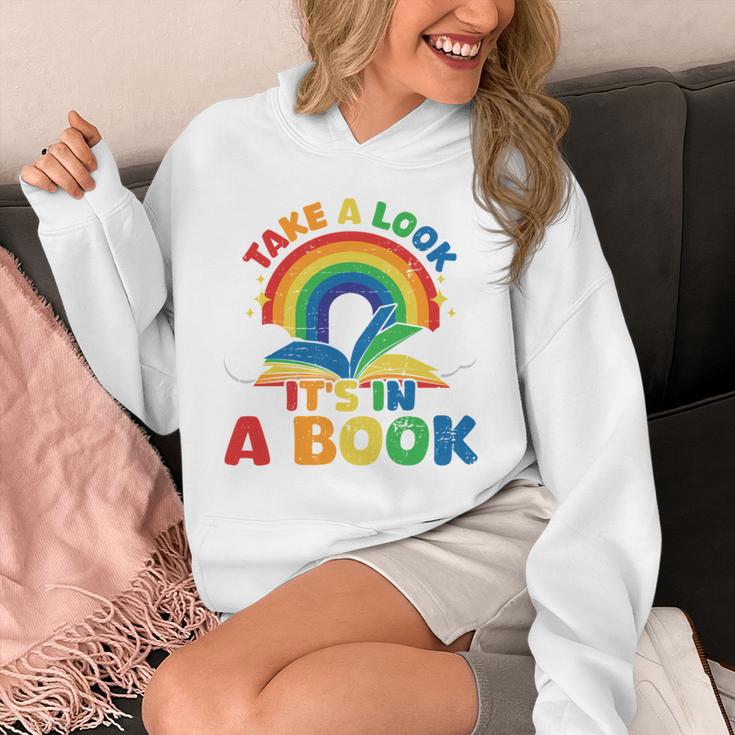 Take a Look It's In a Book Rainbow Reading Unisex Hoodie