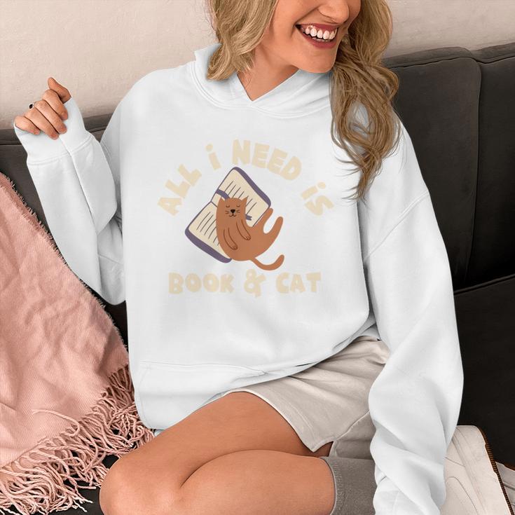 All I Need Is Book & Cat Book Lovers Cat Owners Humour Unisex Hoodie All I Need Is Book & Cat Book Lovers Cat Owners Humour Unisex Hoodie