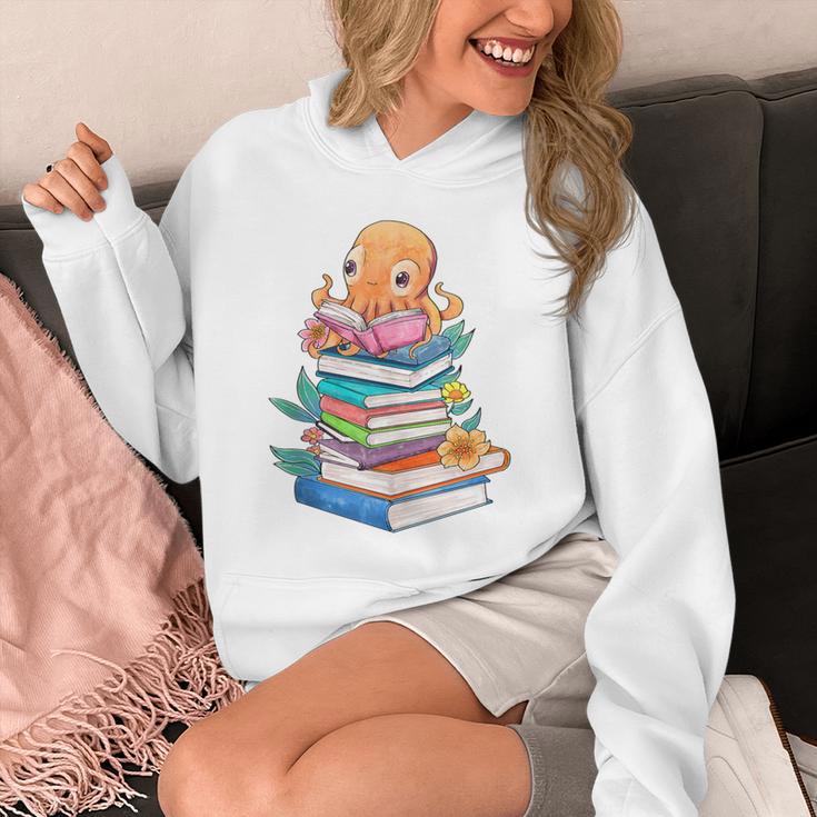 Octopus Reading Bookworm Book Reading Octopus Lover Unisex Hoodie