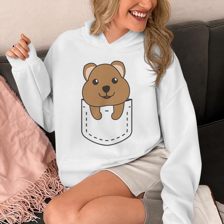 Quokka In Pocket かわいいクオッカ 胸ポケットクオッカ パーカー