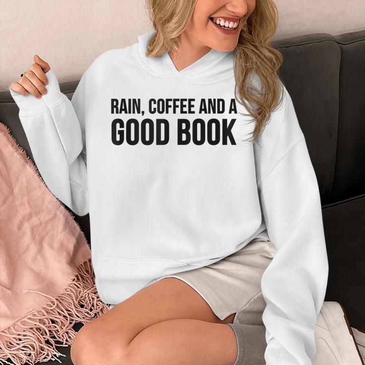 Rain Coffee And A Good Book Reading Lover Unisex Hoodie