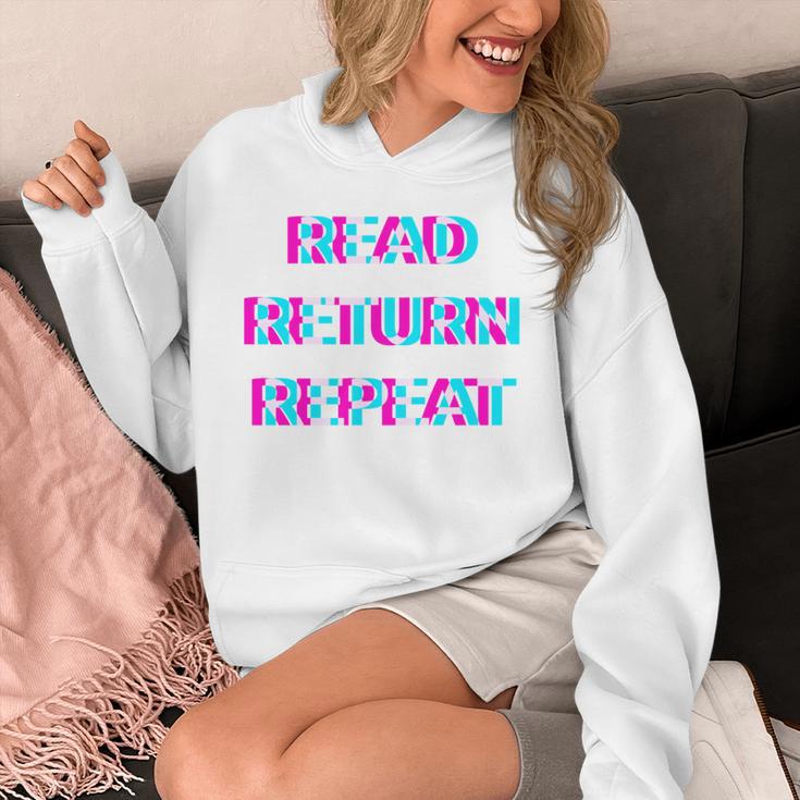 Read Return Repeat Bookworm Reading Teacher Librarian Book Unisex Hoodie