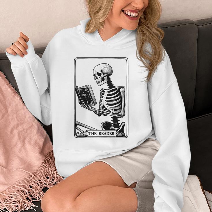 The Reader Tarot Card Skeleton Reading Book Books Unisex Hoodie The Reader Tarot Card Skeleton Reading Book Books Unisex Hoodie
