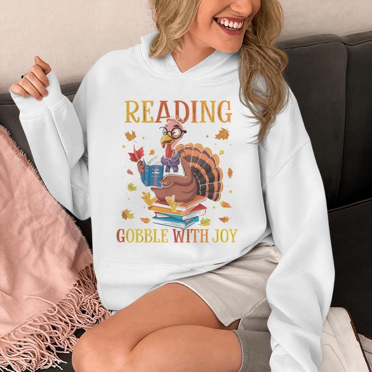 Reading Makes Me Gobble With Joy Turkey Reading Book L Unisex Hoodie Reading Makes Me Gobble With Joy Turkey Reading Book L Unisex Hoodie
