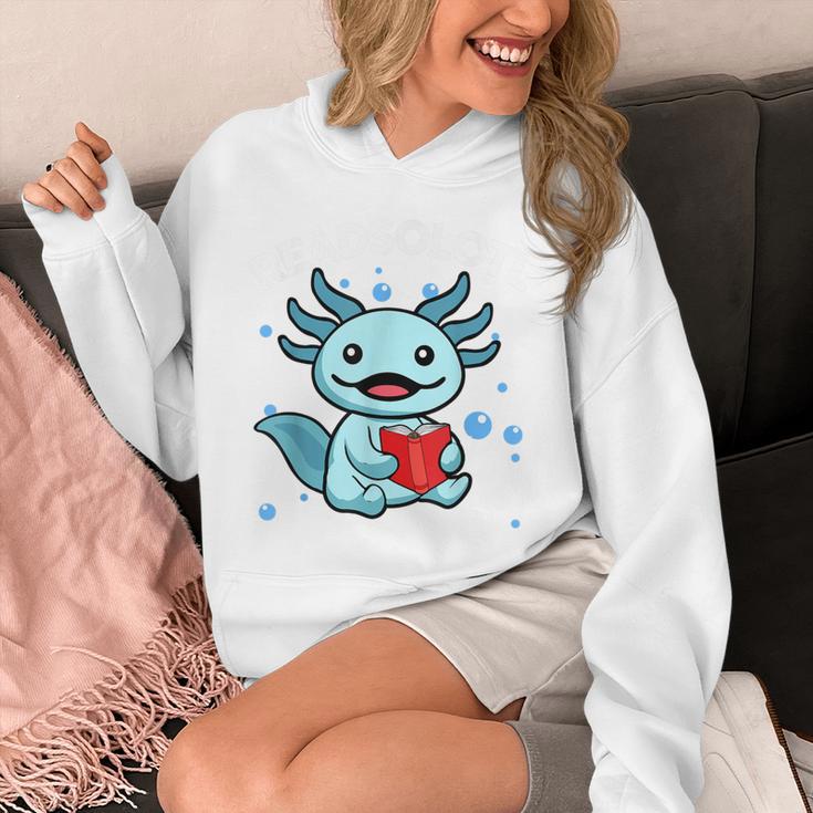 Readsolotl Amphibian Read Book Herpetologist Cute Axolotl Unisex Hoodie