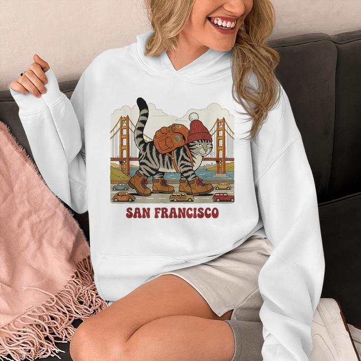 San Francisco Cat Tshirt Golden Gates Bridge Reading Books Unisex Hoodie
