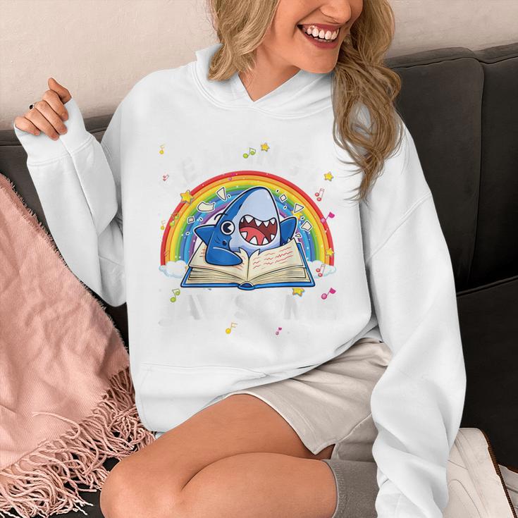 Shark Reading Is Jawsome Book Rainbow Kid Boys Toddler Unisex Hoodie