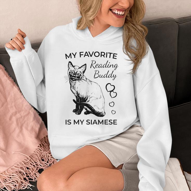 Siamese Cat Reading And Books Unisex Hoodie