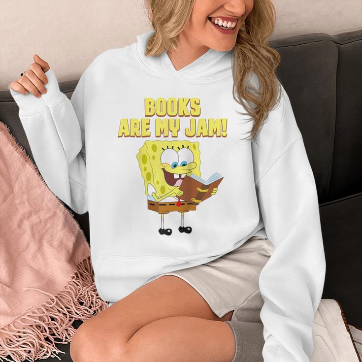 SpongeBob Loves Reading Books Are My Jam Raglan Baseball Tee Unisex Hoodie