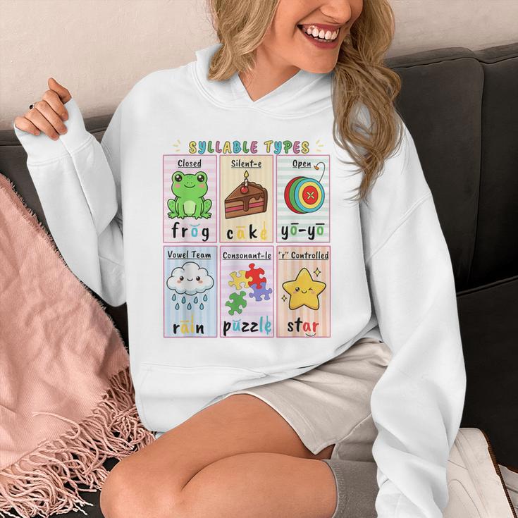 Syllable Types Teacher Phonics Reading Science Of Reading Unisex Hoodie