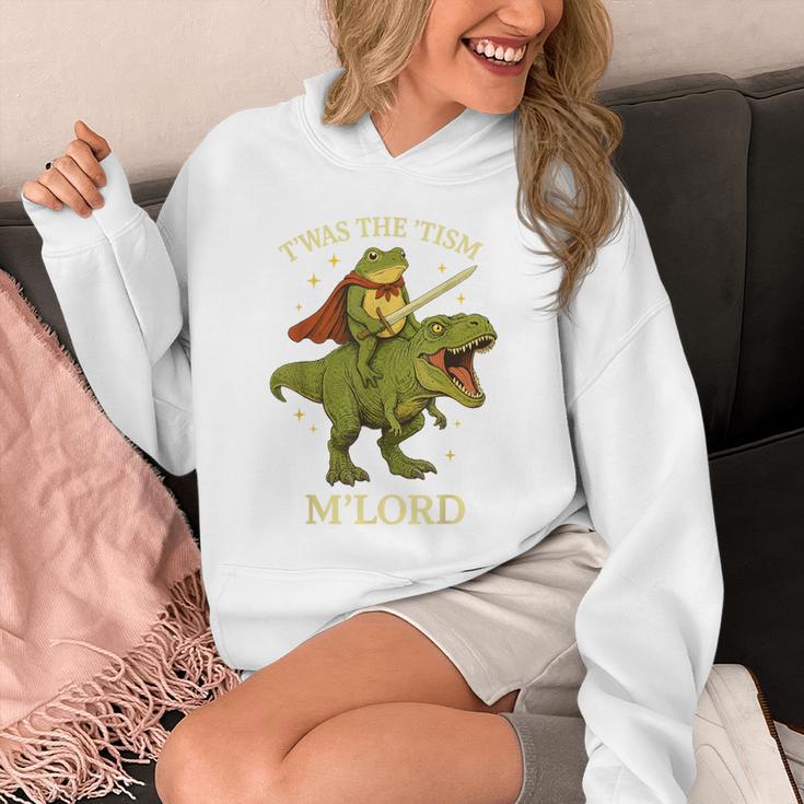 Twas The Tism M'lord Frog ライディング 恐竜 ファンタジー 中世 パーカー