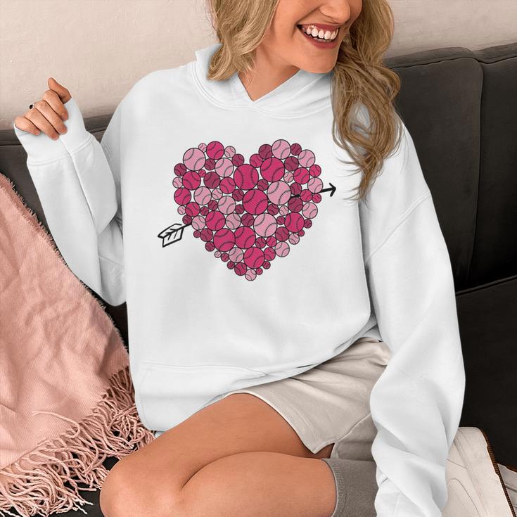 Valentine's Day Baseball Heart Softball Player Sports Lover Unisex Hoodie Valentine's Day Baseball Heart Softball Player Sports Lover Unisex Hoodie