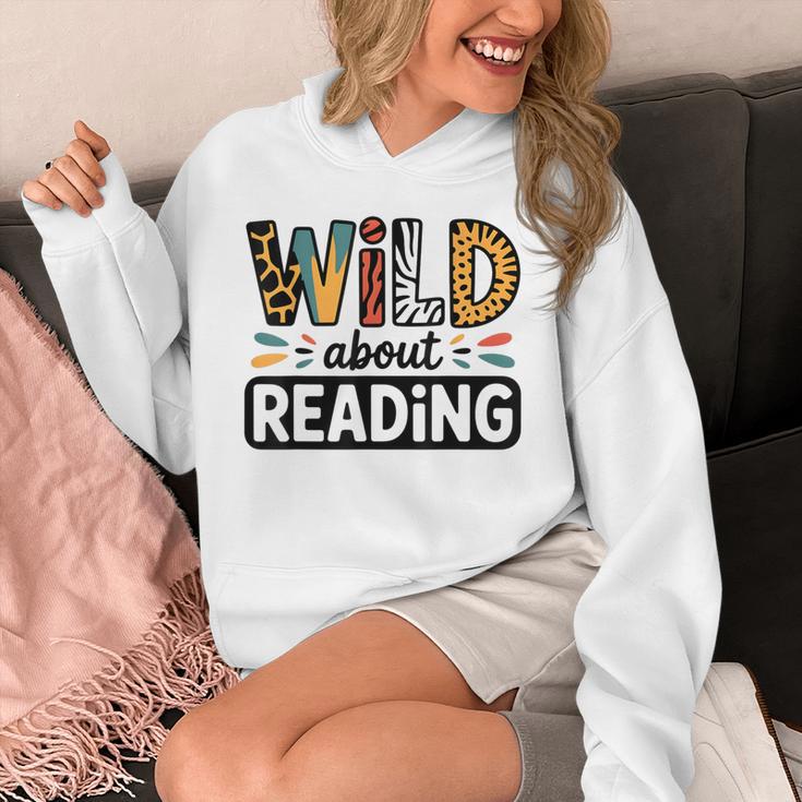 Wild About Reading Reading Books And Bookworm Library Day Unisex Hoodie