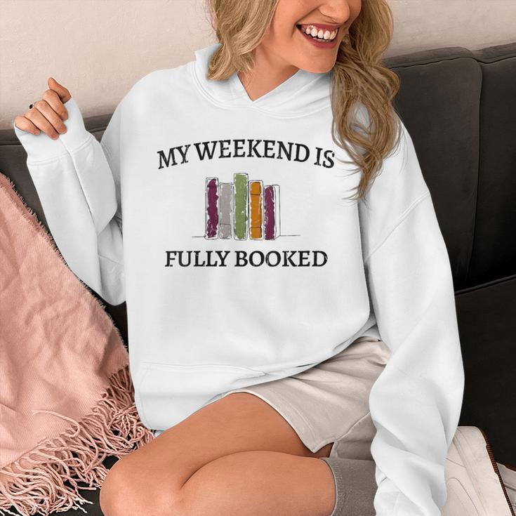Women's My Weekend Is Fully Booked Cozy Bookish Book Club Unisex Hoodie