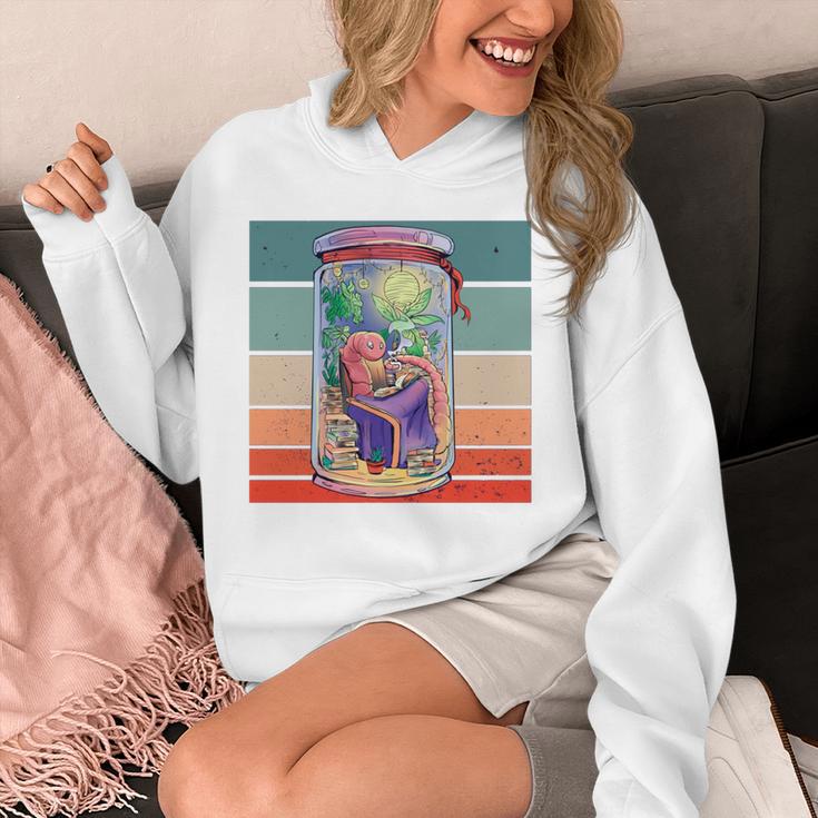 Worm Cozy Reading Books Plants Lamp Relaxation Nature Animal Unisex Hoodie