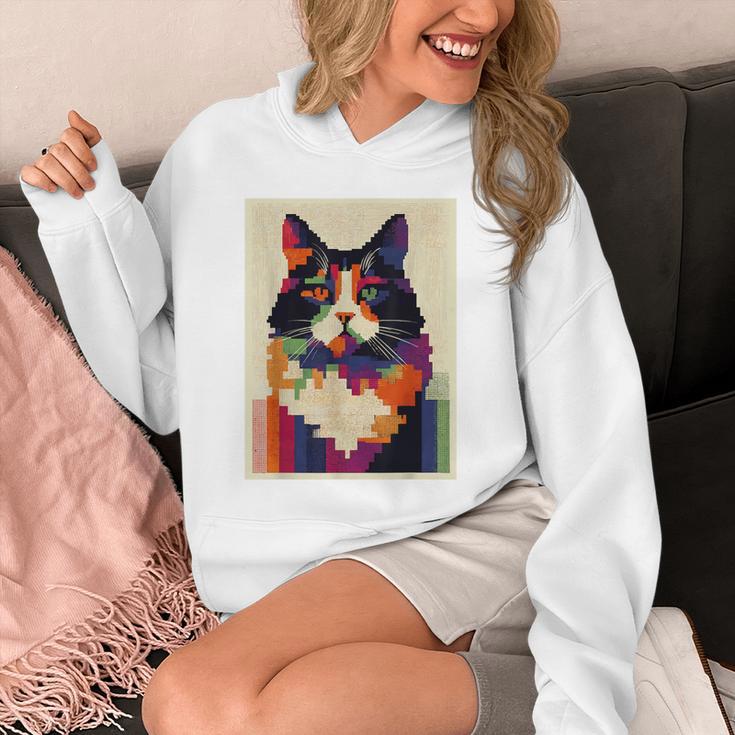カラフル メインクーン 猫 芸術的 猫 動物 幾何学 アート パーカー