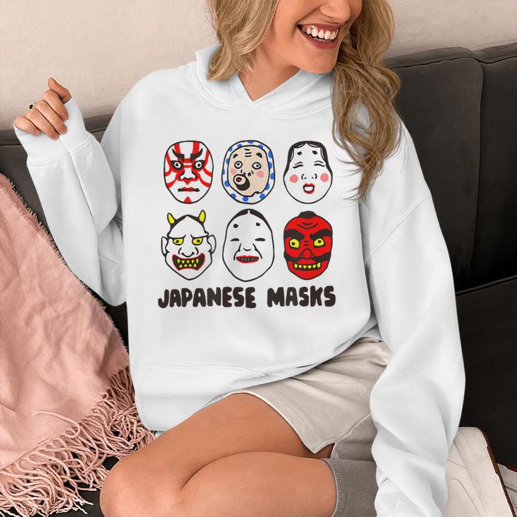 日本のお面 デフォルメ イラスト 和風ポップデザイン Japanese Masks アート パーカー