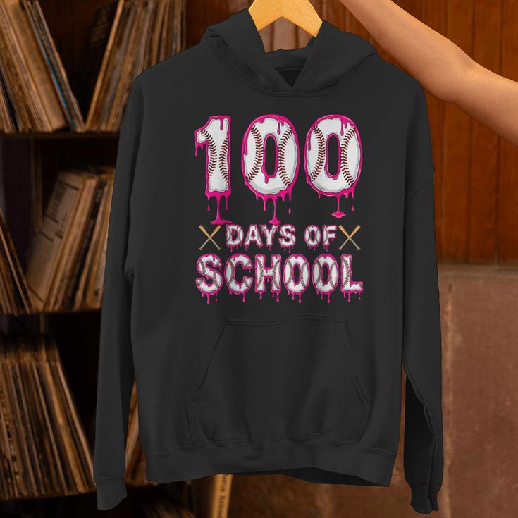 100 Days Of School Baseball Ice Cream Drip 100th Day Boys Unisex Hoodie