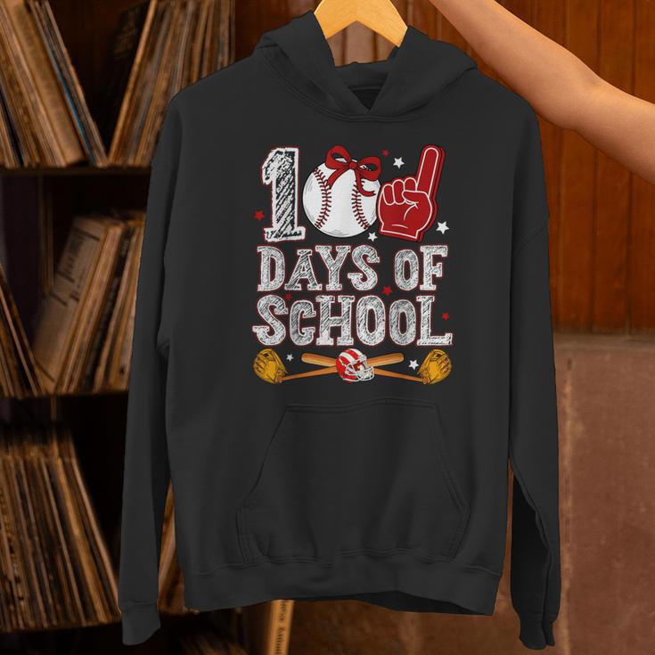 100 Days Of School Cute Bow Baseball Boy Girl Teacher Unisex Hoodie