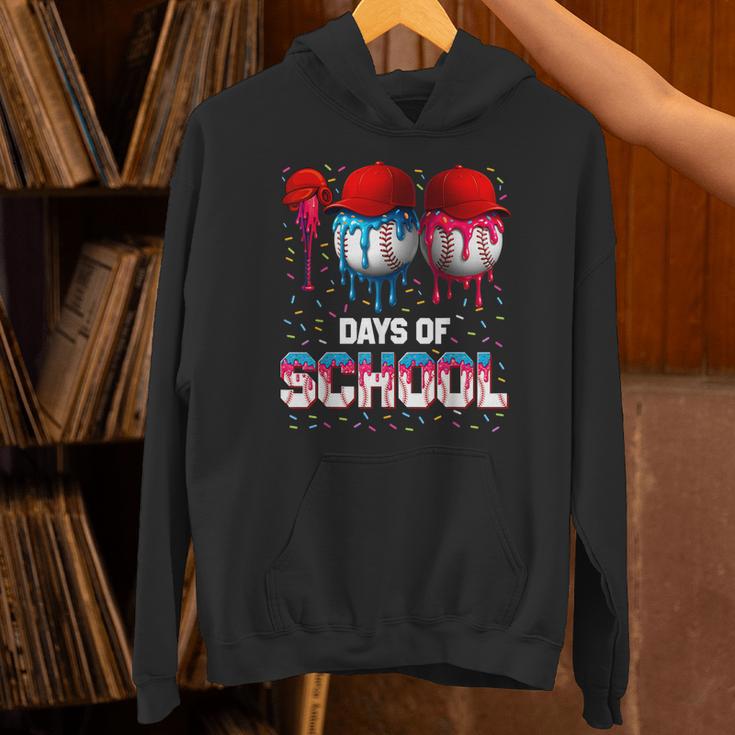 100 Days Of School Dripping Baseball 100th Day Teacher Boy Unisex Hoodie
