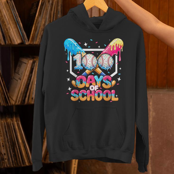 100 Days Of School Ice Cream Baseball Player For Kids Boys Unisex Hoodie 100 Days Of School Ice Cream Baseball Player For Kids Boys Unisex Hoodie