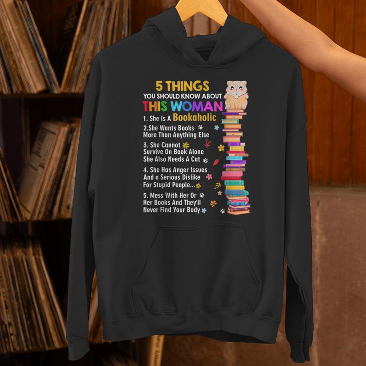 5 Things Should Know About This Woman Bookaholic Book Lover Unisex Hoodie