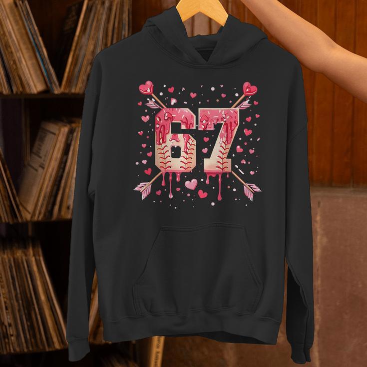 6 7 Melting Number Arrow Baseball Drip Valentine's Day Unisex Hoodie