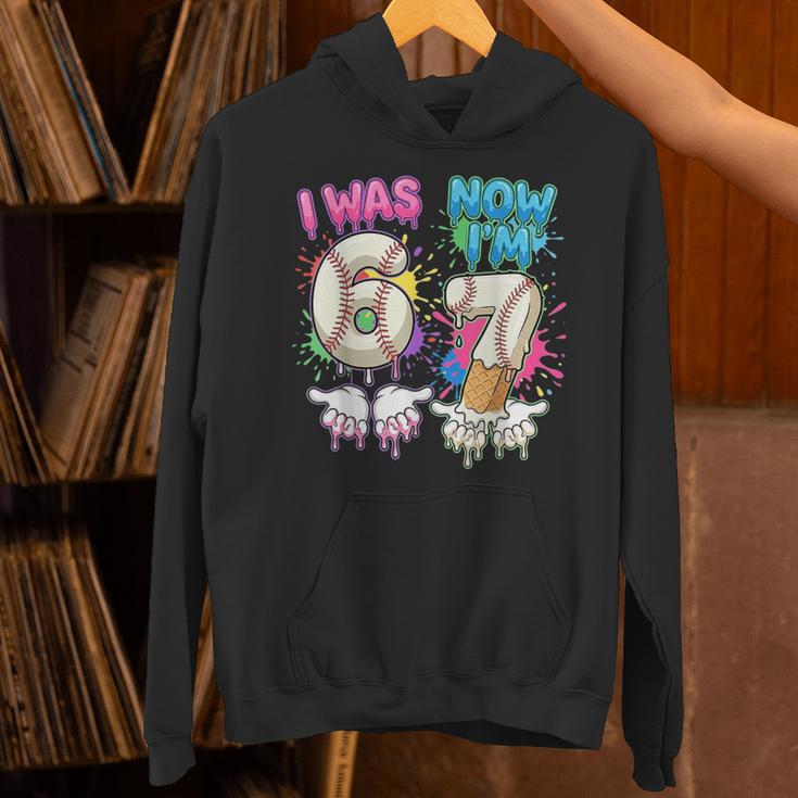 I Was 6 Now I'm 7 Baseball Drip 67 Birthday Boy 7th Birthday Unisex Hoodie I Was 6 Now I'm 7 Baseball Drip 67 Birthday Boy 7th Birthday Unisex Hoodie