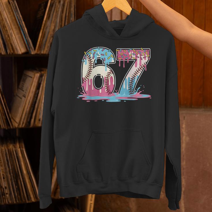 67 Baseball Ice Cream Drip Meme Six Seven Gen Alpha Unisex Hoodie
