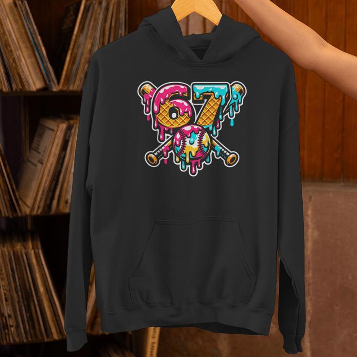 67 Baseball Ice Cream Drip Number Unisex Hoodie