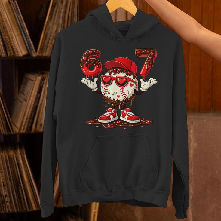 67 Valentine Day Baseball Chocolate Ice Cream Drip Unisex Hoodie