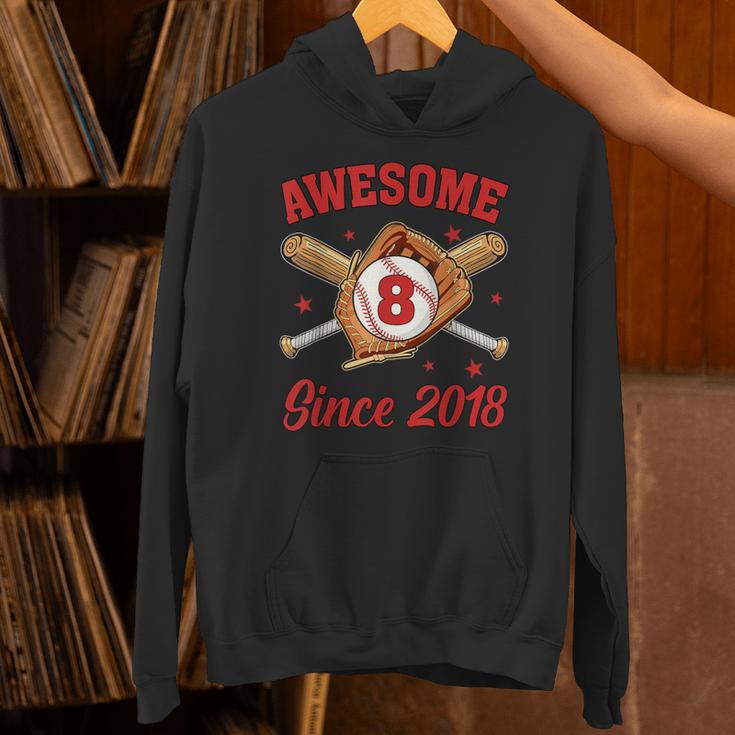 8 Year Old Boys Awesome Since 2018 Baseball Birthday Unisex Hoodie 8 Year Old Boys Awesome Since 2018 Baseball Birthday Unisex Hoodie