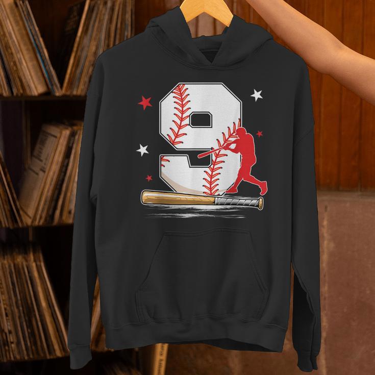 9 Years Old Baseball Birthday Boy 9th Bday Party Unisex Hoodie 9 Years Old Baseball Birthday Boy 9th Bday Party Unisex Hoodie