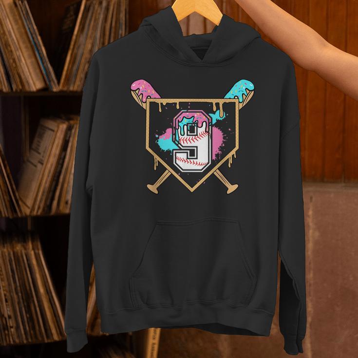 9th Birthday Baseball Bat Ice-Cream Drip 9yrs Old Boys Girls Unisex Hoodie 9th Birthday Baseball Bat Ice-Cream Drip 9yrs Old Boys Girls Unisex Hoodie