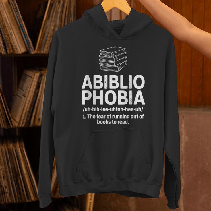 Abibliophobia Reading Fear Of No Books Definition Unisex Hoodie