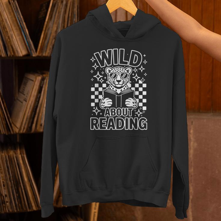 Animal Print Read A Book Character Kids Wild About Reading Unisex Hoodie