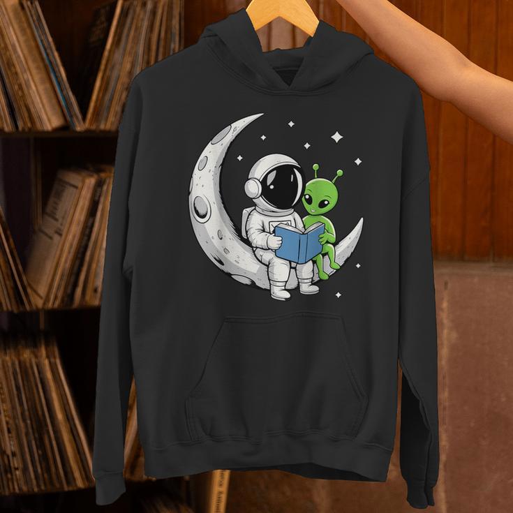 Astronaut Alien Reading Book Moon Space Unisex Hoodie Astronaut Alien Reading Book Moon Space Unisex Hoodie