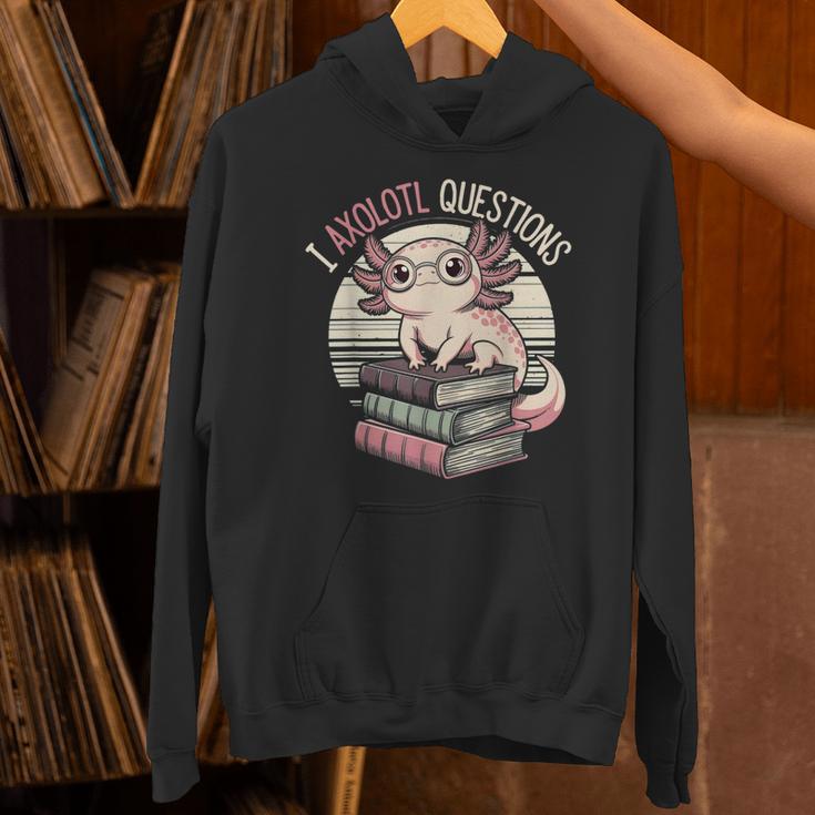 I Axolotl Questions Cute Reading Book Bookworm Librarian Unisex Hoodie
