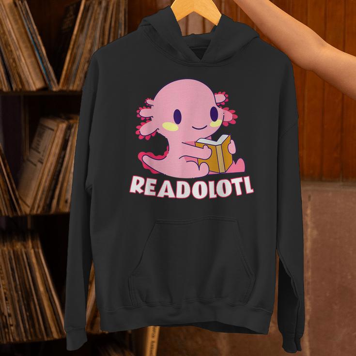 Axolotl Read Book Readolotl Ambystoma Mexicanum Walking Fish Unisex Hoodie