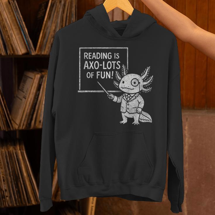 Axolotl Reading Is AXO-Lots Of Fun Book Lover Unisex Hoodie