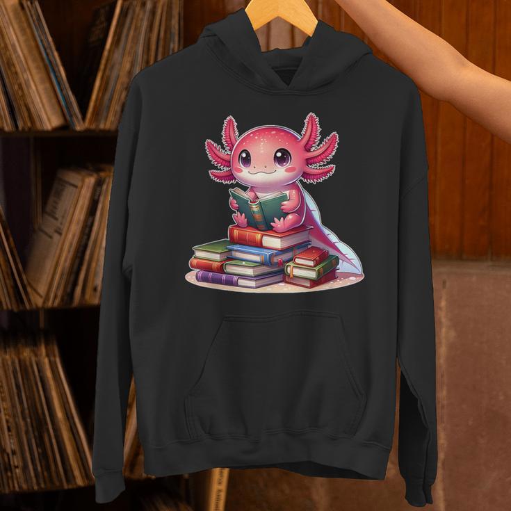 Axolotl Reading Bookworm Book Lovers Unisex Hoodie
