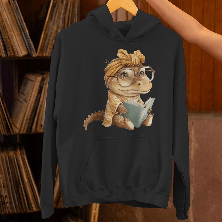 Baby Crocodile Small Book Reading Reptile Graphic Portrait Unisex Hoodie Baby Crocodile Small Book Reading Reptile Graphic Portrait Unisex Hoodie