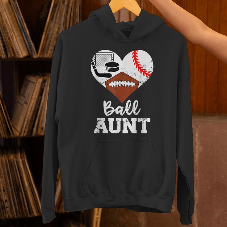Ball Aunt Heart Football Baseball Hockey Game Day Unisex Hoodie