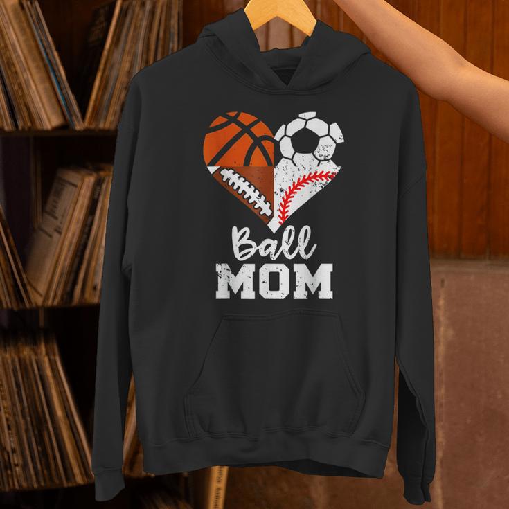 Ball Mom Heart Soccer Basketball Baseball Football Mom Unisex Hoodie Ball Mom Heart Soccer Basketball Baseball Football Mom Unisex Hoodie