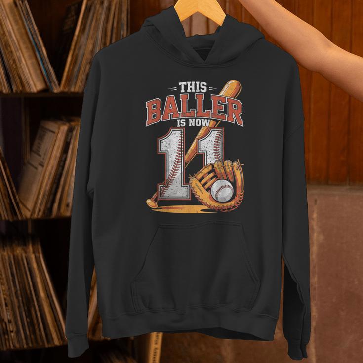 This Baller Is Now 11 Year Baseball Player 11th Birthday Boy Unisex Hoodie This Baller Is Now 11 Year Baseball Player 11th Birthday Boy Unisex Hoodie