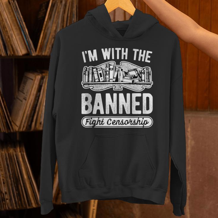 Banned Books Fight Censorship I'm With The Banned Book Pun Unisex Hoodie Banned Books Fight Censorship I'm With The Banned Book Pun Unisex Hoodie